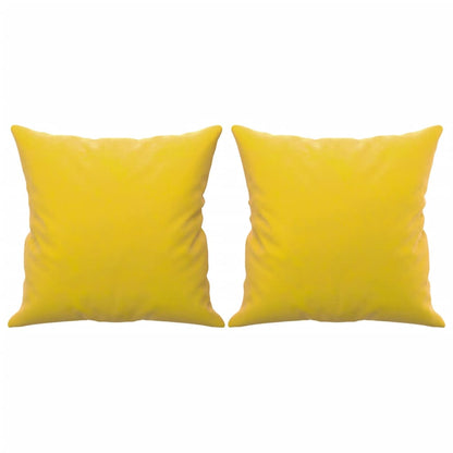 Tweezitsbank met sierkussens 140 cm fluweel geel