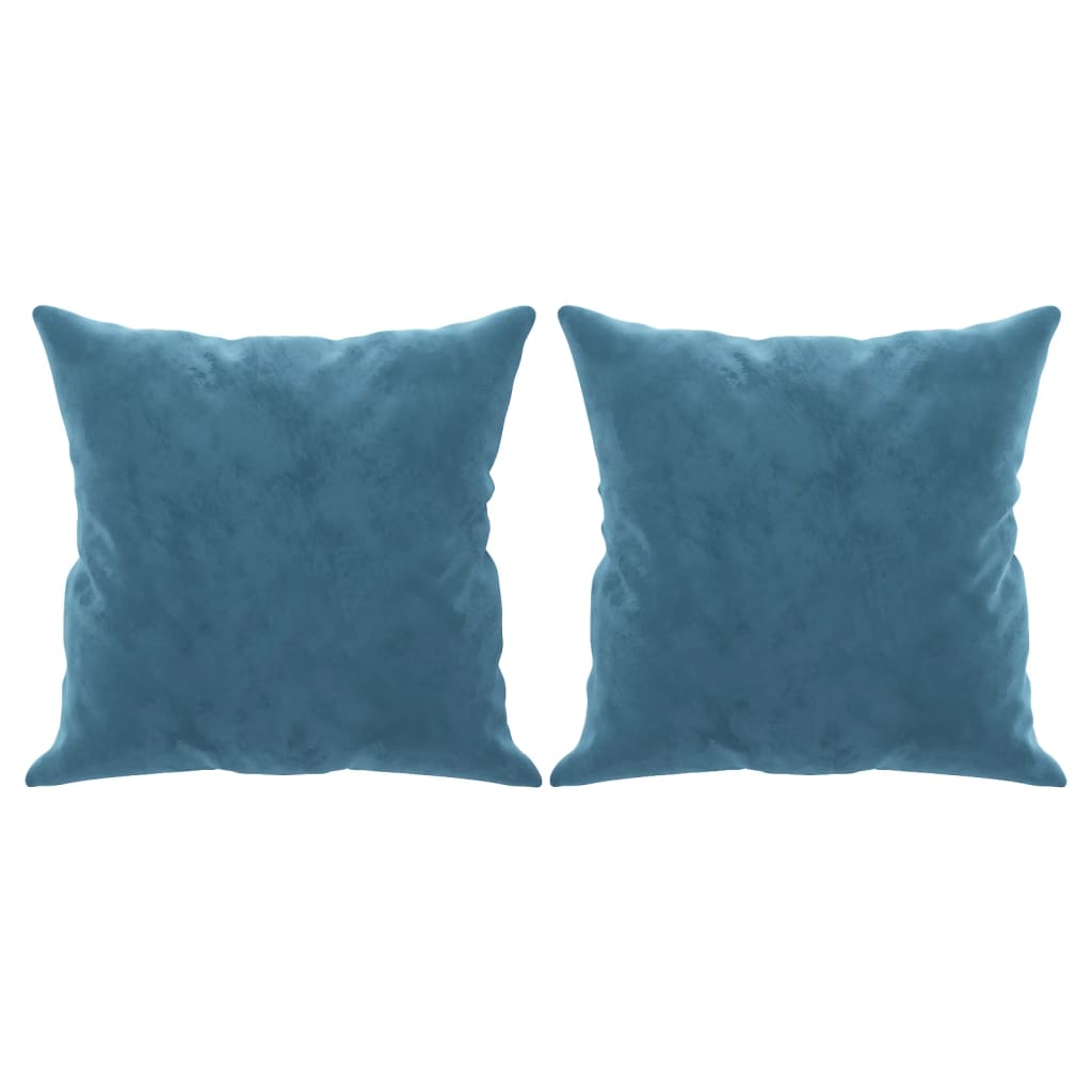 Tweezitsbank met sierkussens 140 cm fluweel blauw