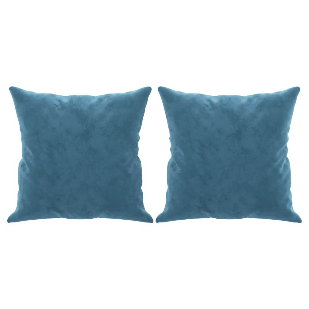 Driezitsbank met sierkussens 180 cm fluweel blauw