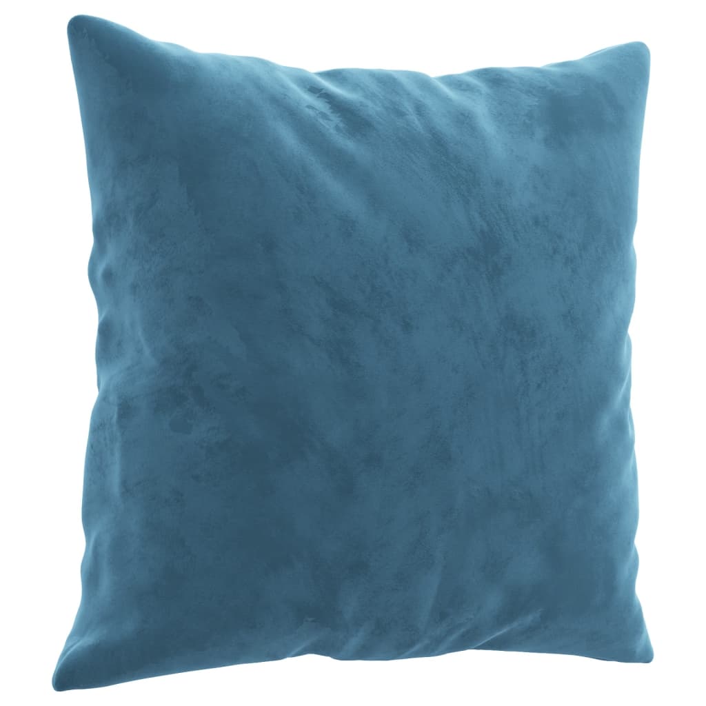 Driezitsbank met sierkussens 180 cm fluweel blauw