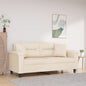 Tweezitsbank met kussens 140 cm microvezelstof beige