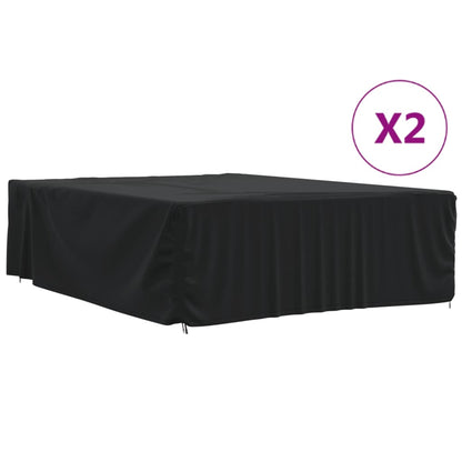 Tuinmeubelhoezen 2 st 350x260x90 cm 420D oxford stof zwart