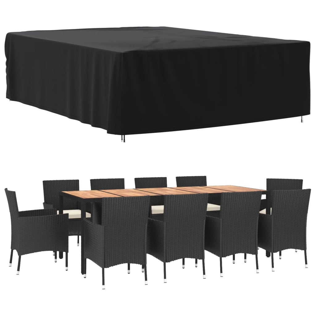 Tuinmeubelhoezen 2 st 350x260x90 cm 420D oxford stof zwart