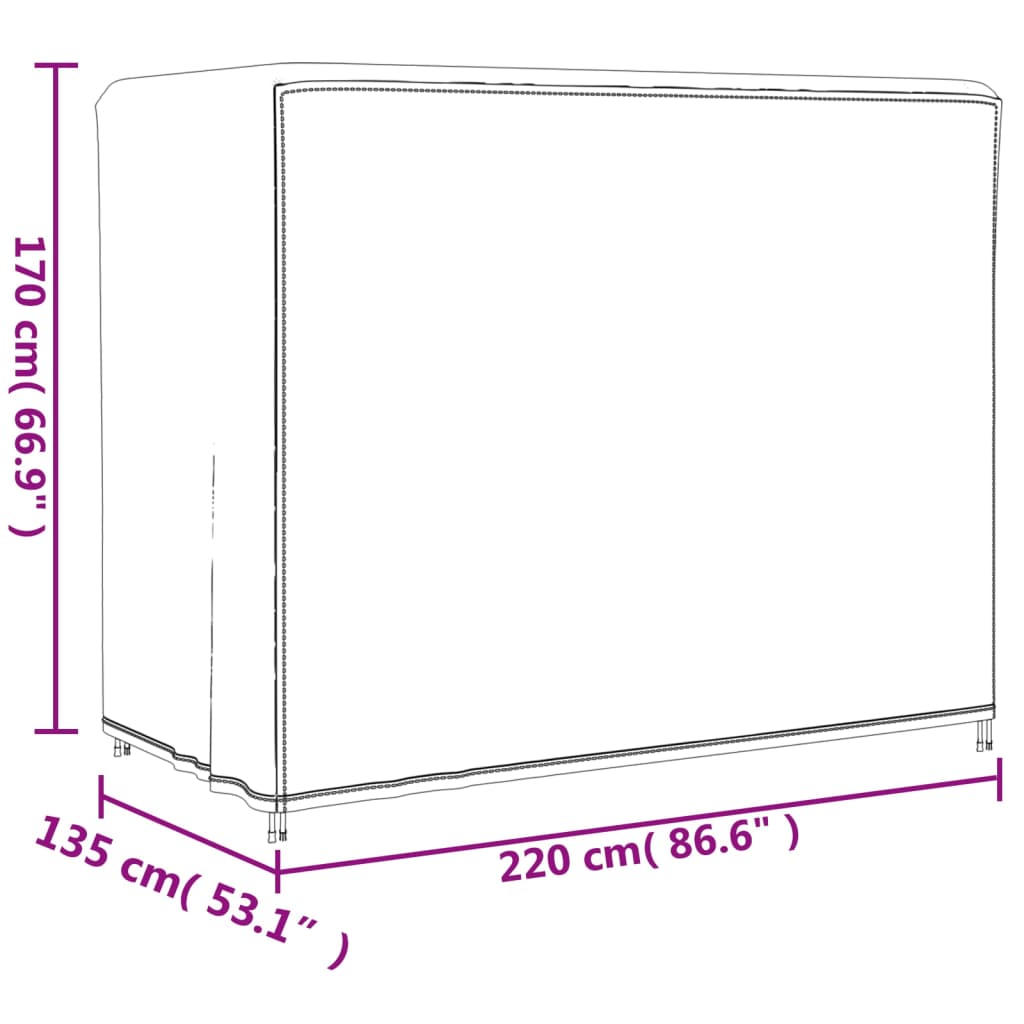 Schommelbankhoezen 2 st 220x135x170 cm 420D oxford stof