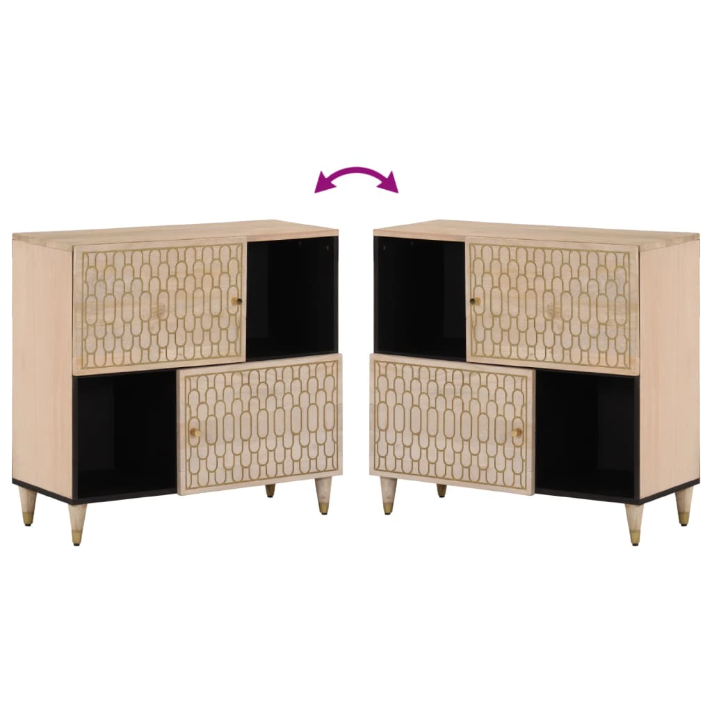 Bijzetkast 80x33x75 cm massief mangohout