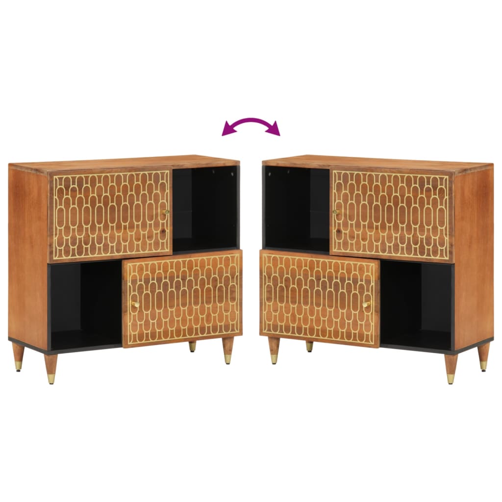 Bijzetkast 80x33x75 cm massief mangohout