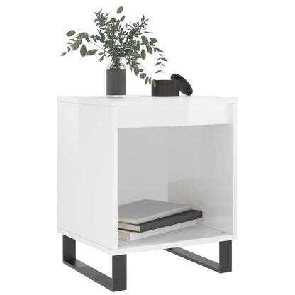Nachtkastjes 2 st 40x35x50 cm bewerkt hout hoogglans wit
