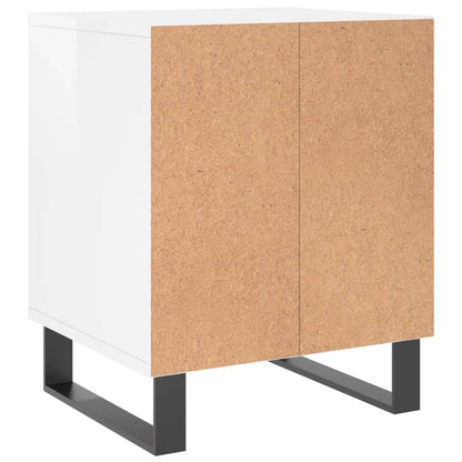 Nachtkastjes 2 st 40x35x50 cm bewerkt hout hoogglans wit