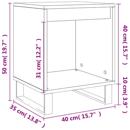 Nachtkastjes 2 st 40x35x50 cm bewerkt hout betongrijs