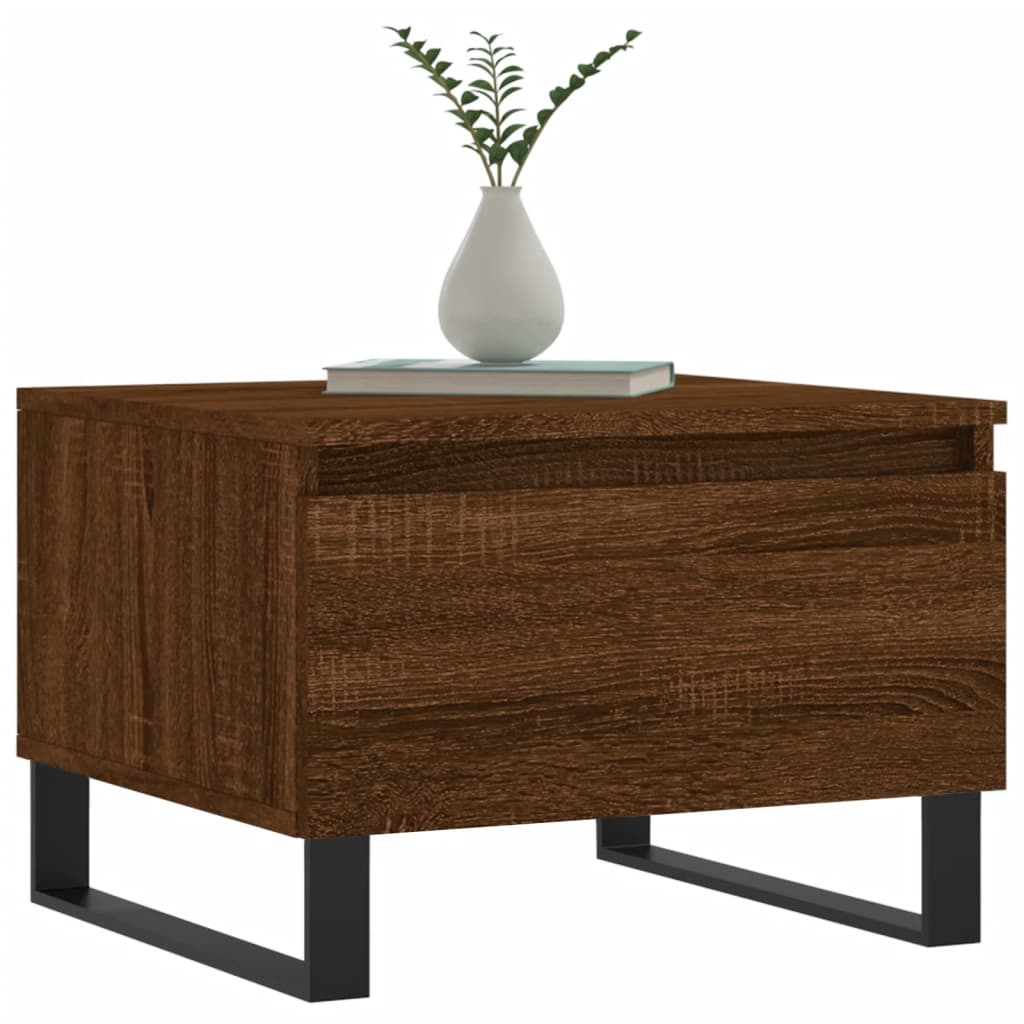 Salontafel 50x46x35 cm bewerkt hout bruin eikenkleur