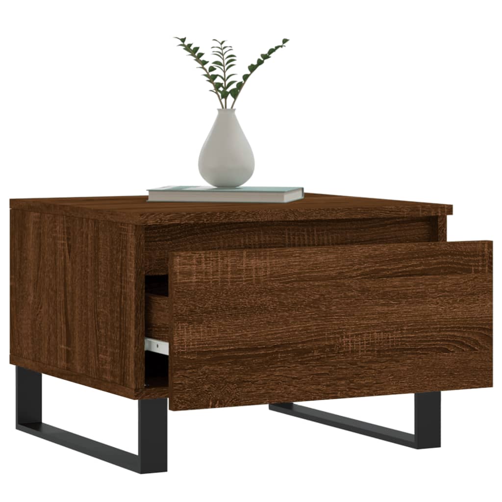 Salontafel 50x46x35 cm bewerkt hout bruin eikenkleur