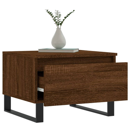 Salontafel 50x46x35 cm bewerkt hout bruin eikenkleur