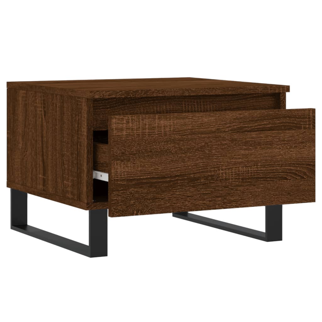Salontafel 50x46x35 cm bewerkt hout bruin eikenkleur