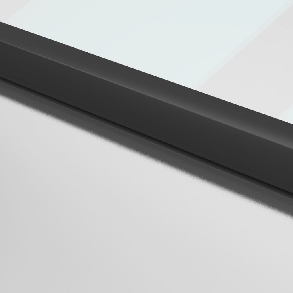 Binnendeur smal 102,5x201,5 cm gehard glas en aluminium zwart