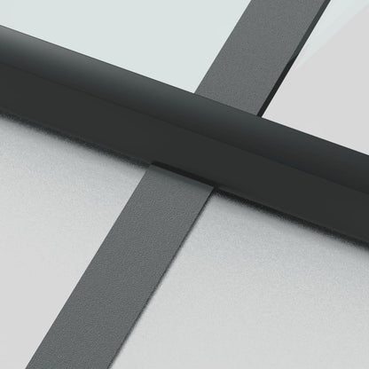 Binnendeur smal 83x201,5 cm gehard glas en aluminium zwart