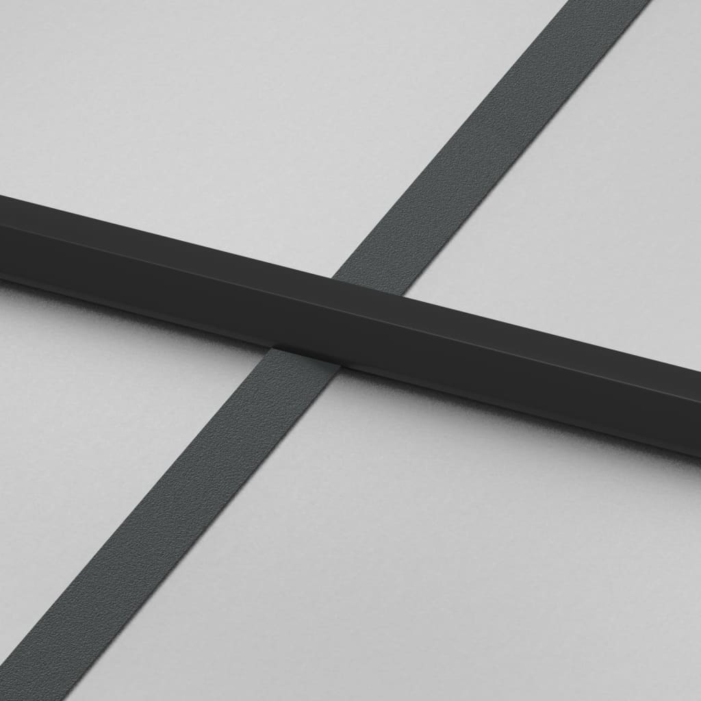 Binnendeur smal 93x201,5 cm gehard glas en aluminium zwart