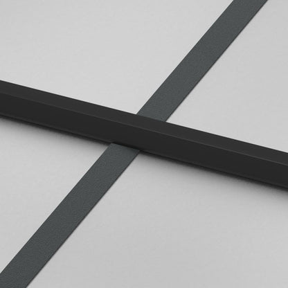 Binnendeur smal 93x201,5 cm gehard glas en aluminium zwart