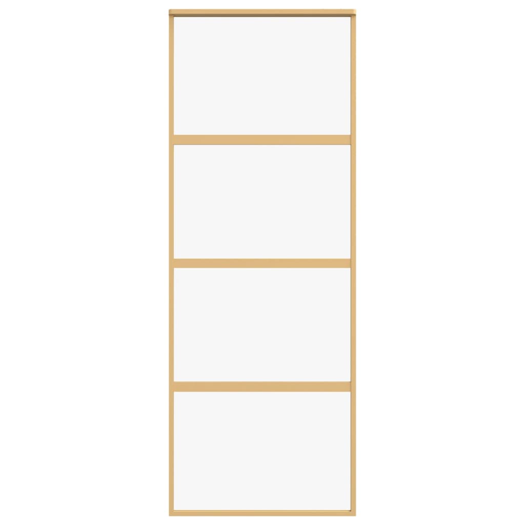 Schuifdeur 76x205 cm helder ESG-glas en aluminium goudkleurig