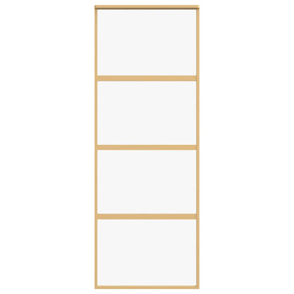 Schuifdeur 76x205 cm helder ESG-glas en aluminium goudkleurig