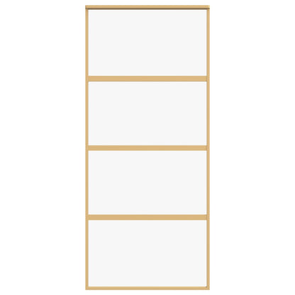 Schuifdeur 90x205 cm helder ESG-glas en aluminium goudkleurig