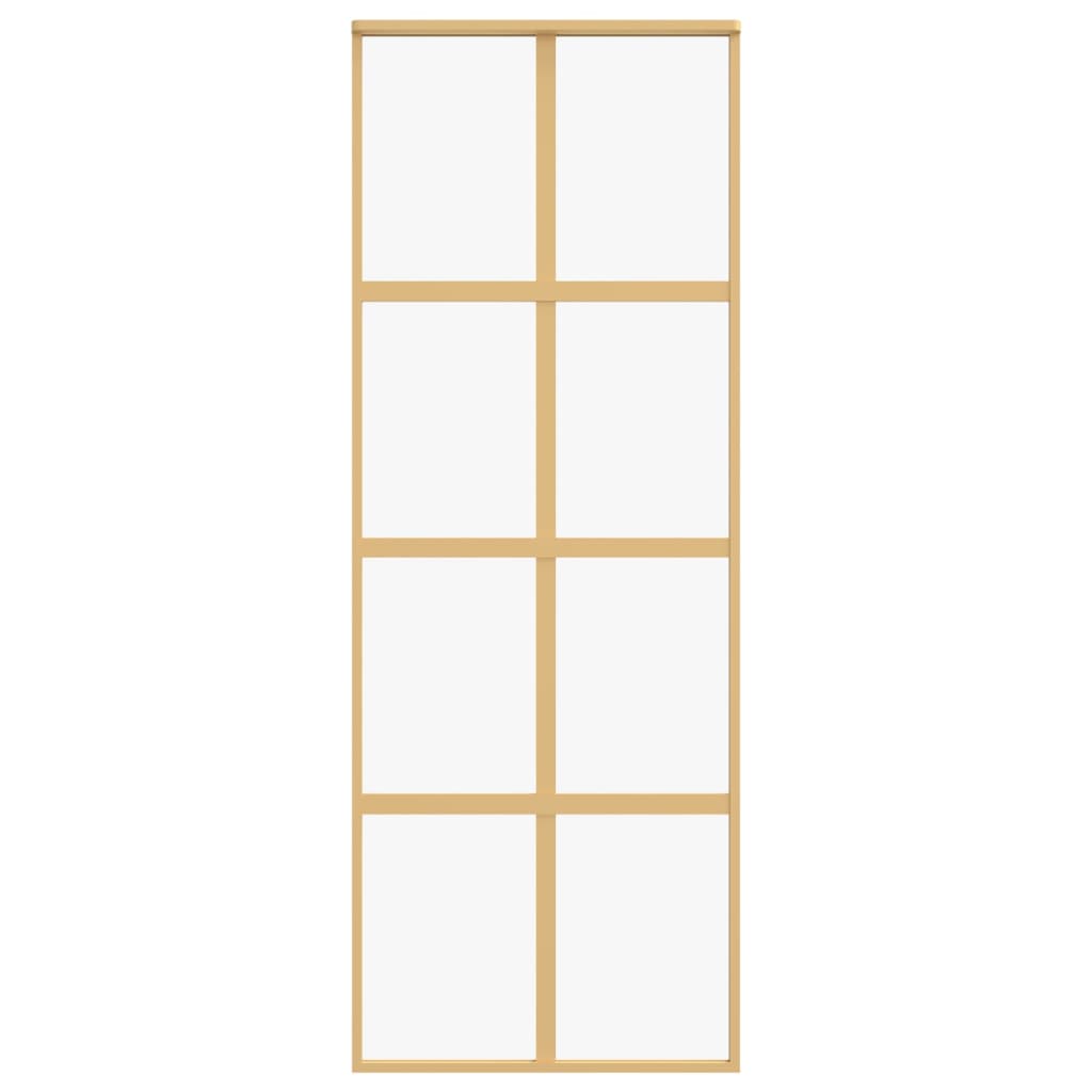 Schuifdeur 76x205 cm helder ESG-glas en aluminium goudkleurig