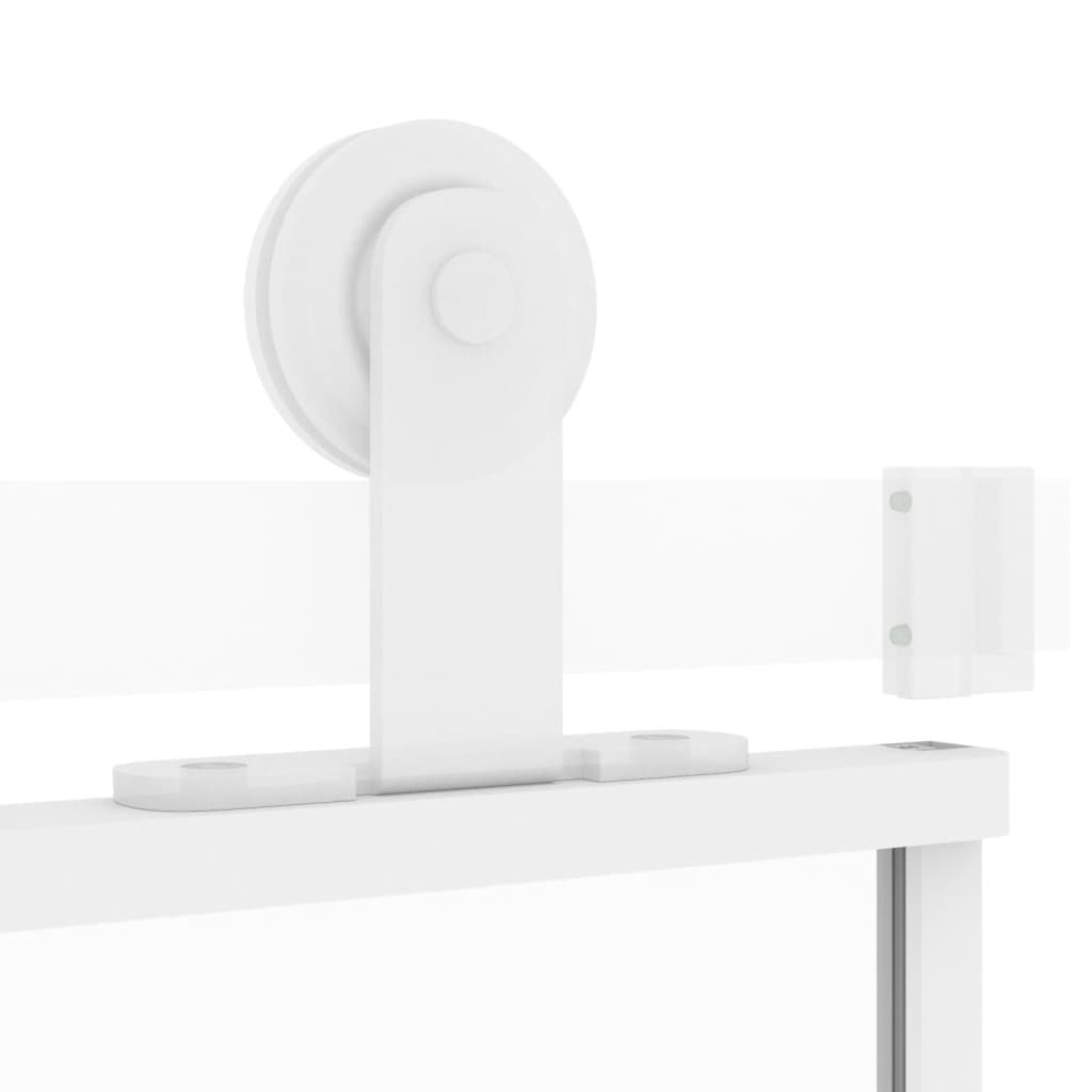 Schuifdeur 90x205 cm gehard glas en aluminium wit