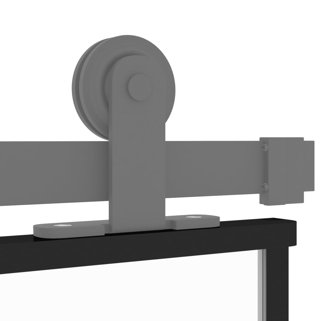 Schuifdeur 76x205 cm gehard glas en aluminium zwart