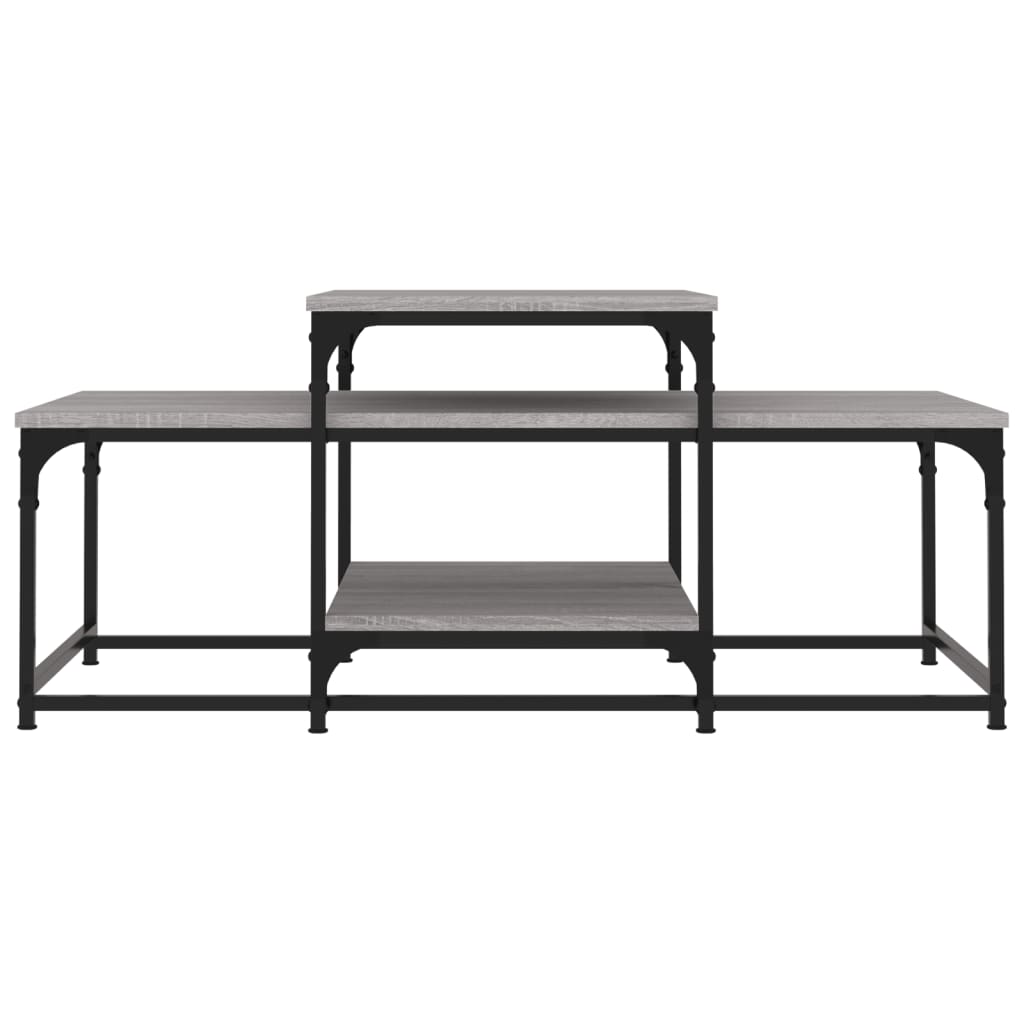Salontafel 102x60x45 cm bewerkt hout grijs sonoma eikenkleurig
