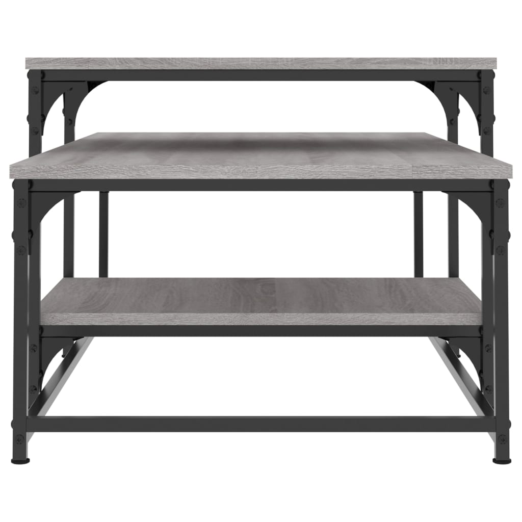 Salontafel 102x60x45 cm bewerkt hout grijs sonoma eikenkleurig