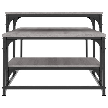 Salontafel 102x60x45 cm bewerkt hout grijs sonoma eikenkleurig