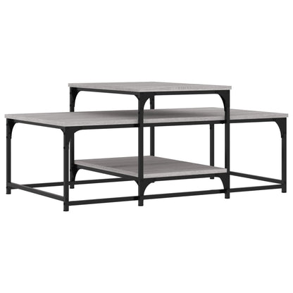 Salontafel 102x60x45 cm bewerkt hout grijs sonoma eikenkleurig