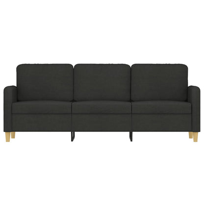 Driezitsbank 180 cm stof zwart