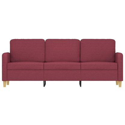 Driezitsbank 180 cm stof wijnrood