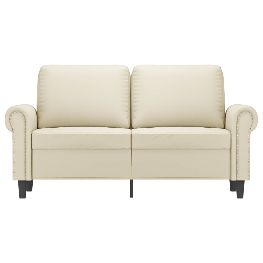 Tweezitsbank 120 cm kunstleer crèmekleurig