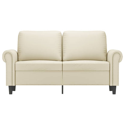 Tweezitsbank 120 cm kunstleer crèmekleurig