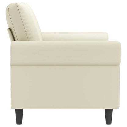 Tweezitsbank 120 cm kunstleer crèmekleurig