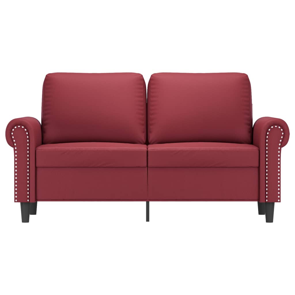 Tweezitsbank 120 cm kunstleer wijnrood