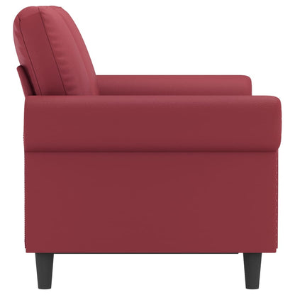 Tweezitsbank 120 cm kunstleer wijnrood
