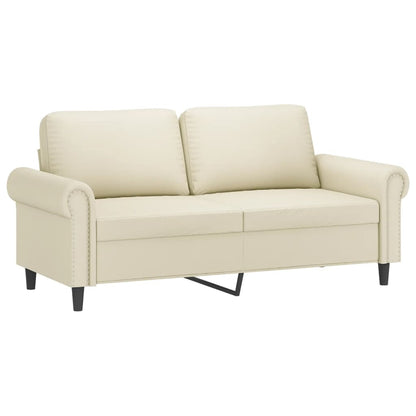 Tweezitsbank 140 cm kunstleer crèmekleurig