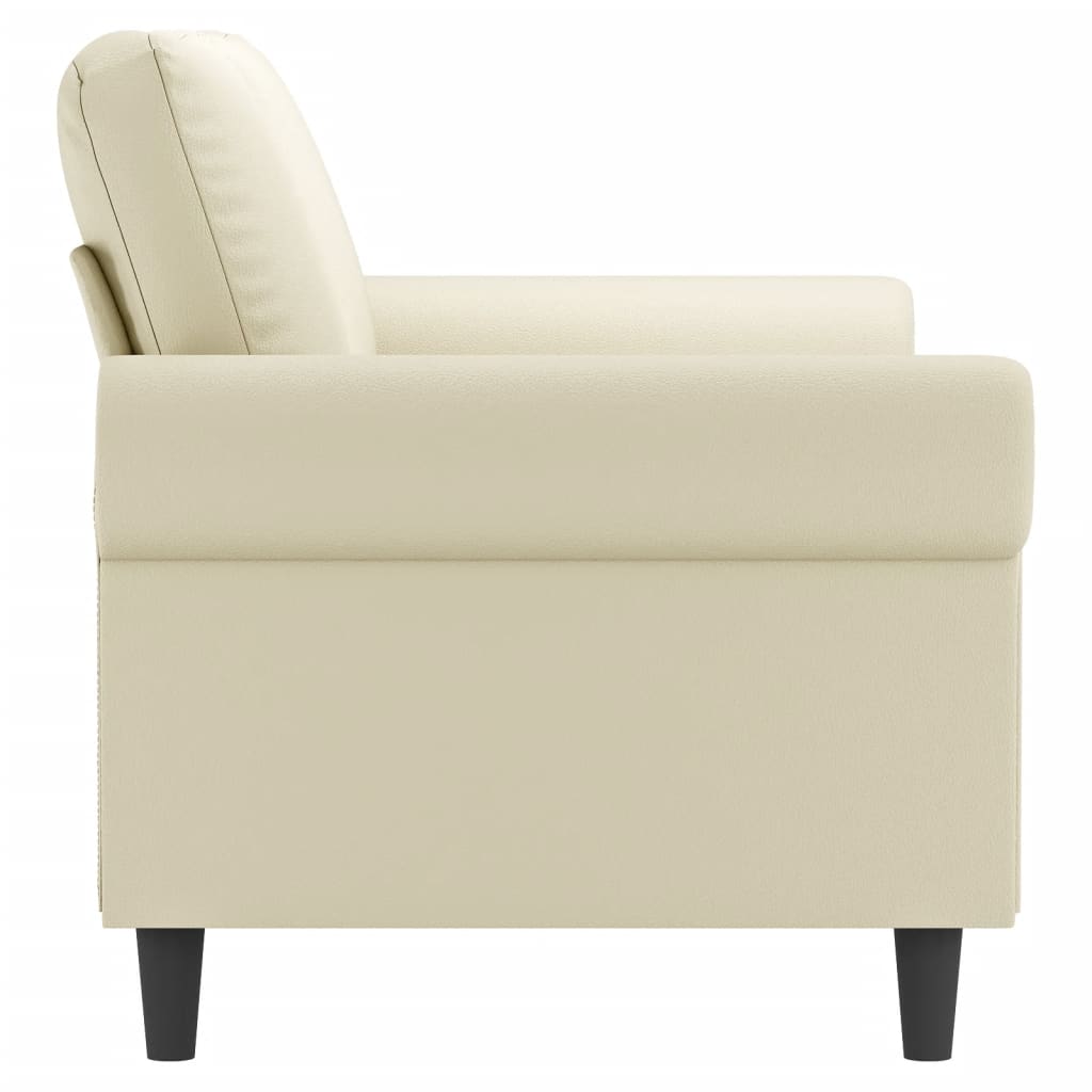 Tweezitsbank 140 cm kunstleer crèmekleurig