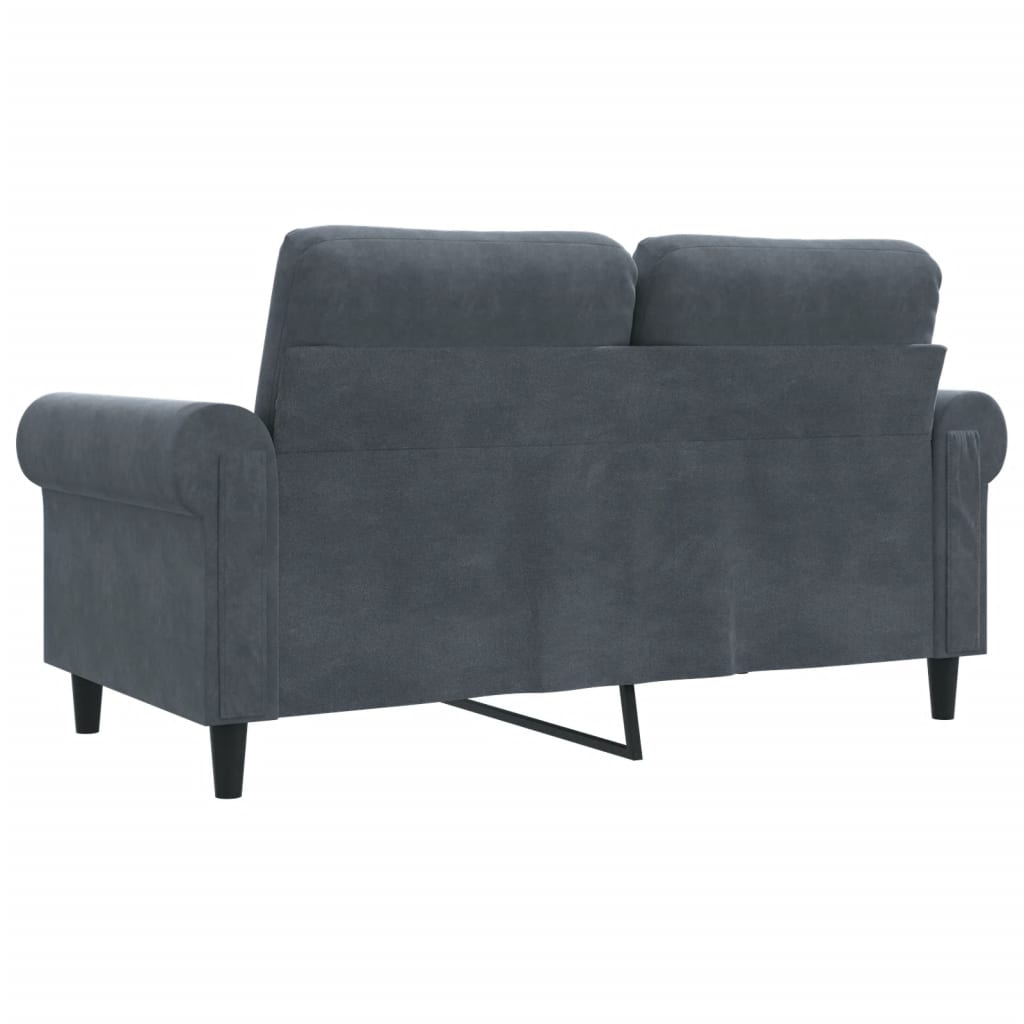Tweezitsbank 120 cm fluweel donkergrijs