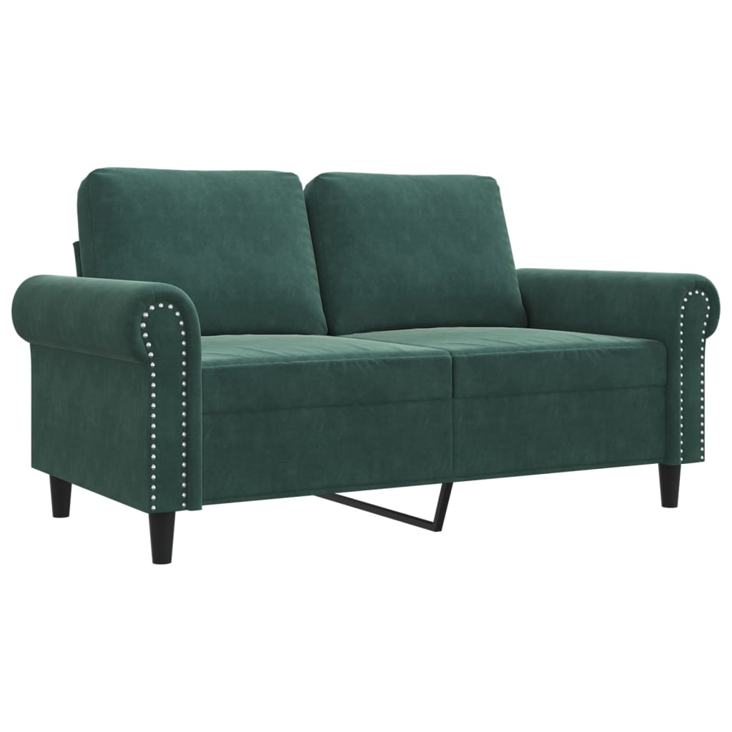 Tweezitsbank 120 cm fluweel donkergroen