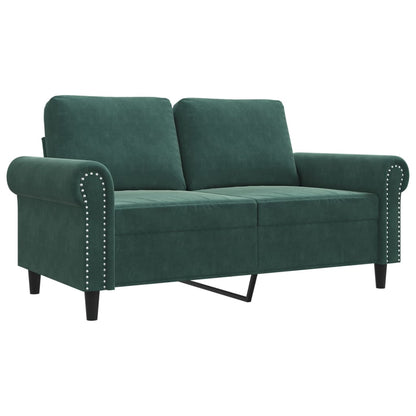 Tweezitsbank 120 cm fluweel donkergroen