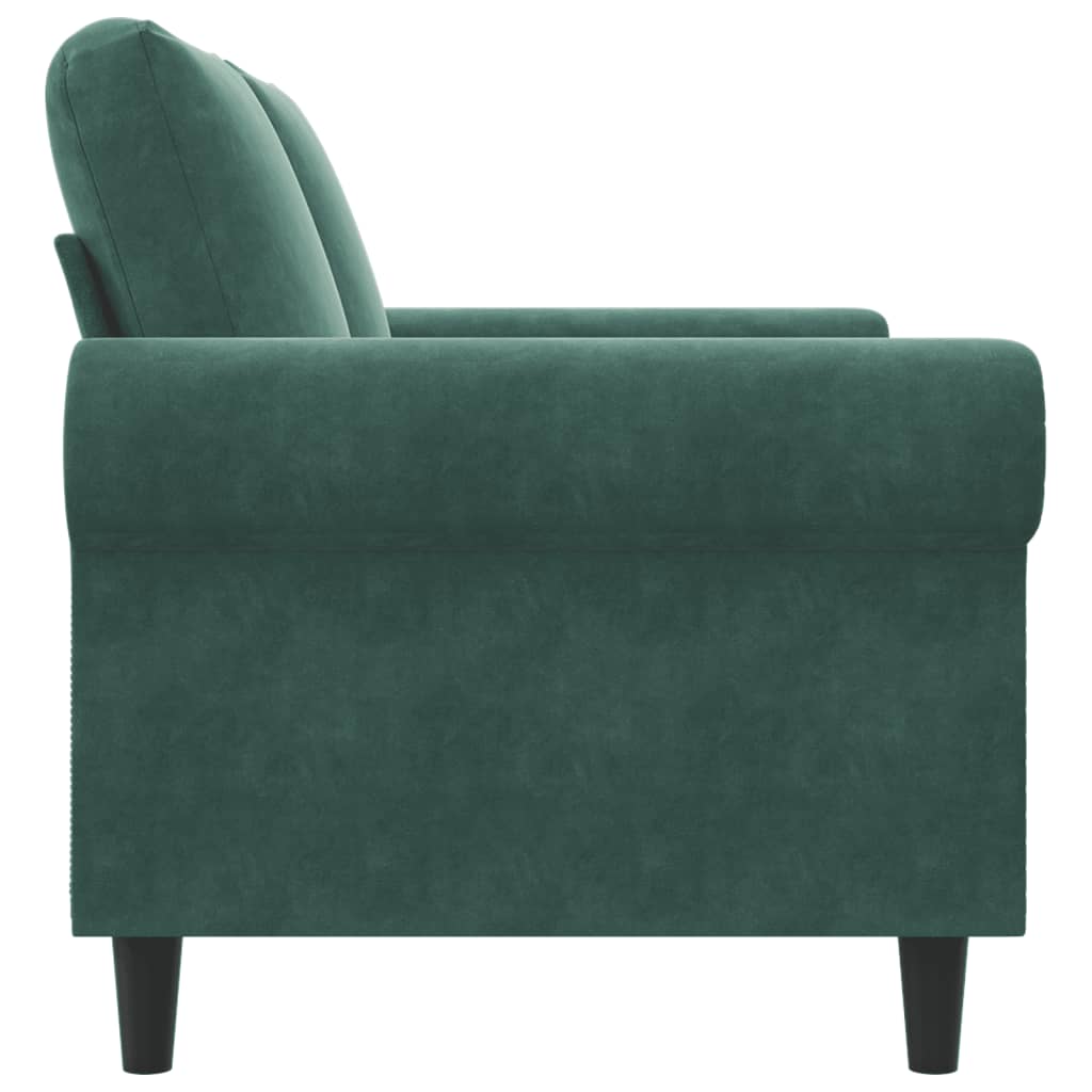 Tweezitsbank 120 cm fluweel donkergroen