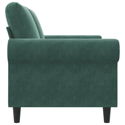 Tweezitsbank 120 cm fluweel donkergroen
