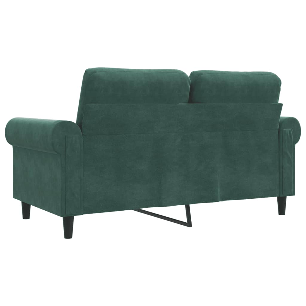 Tweezitsbank 120 cm fluweel donkergroen