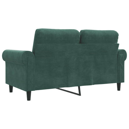 Tweezitsbank 120 cm fluweel donkergroen