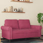 Tweezitsbank 120 cm fluweel wijnrood