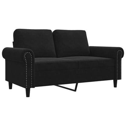 Tweezitsbank 120 cm fluweel zwart