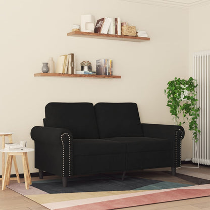 Tweezitsbank 120 cm fluweel zwart